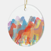 Bunte Doggen Weihnachtsanhänger Keramisch Ornament (Links)