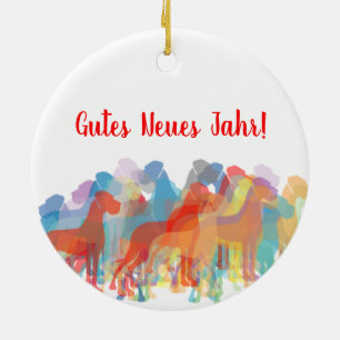 Bunte Doggen Weihnachtsanhänger Keramisch Ornament