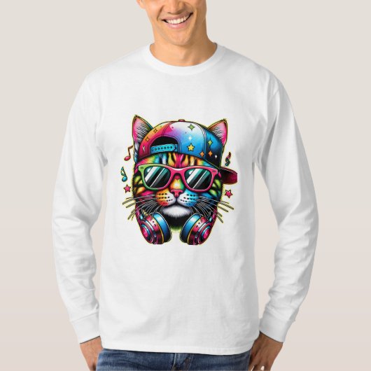Bunte Feierkatze T-shirt (Voorkant)