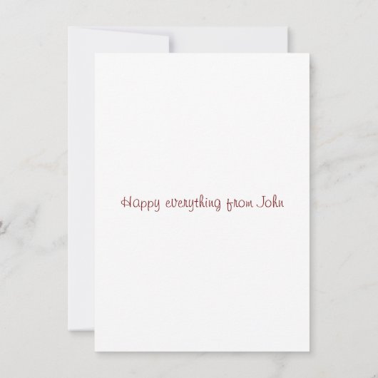 Bunte ‘Happy Everything’ Grußkarte (Achterkant)