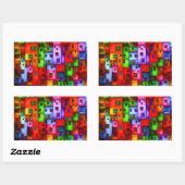 Bunte Häuser 3 Rechthoekige Sticker (Vel)