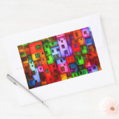 Bunte Häuser 3 Rechthoekige Sticker (Envelop)