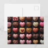 Bunte Herzen aus Schokolade Valentinstag Briefkaart (Voorkant / Achterkant)