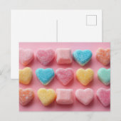 Bunte Herzen aus Zucker Valentinstag Briefkaart (Voorkant / Achterkant)