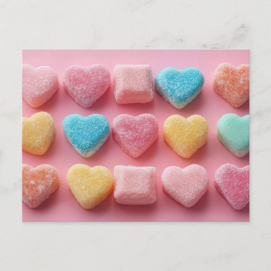 Bunte Herzen aus Zucker Valentinstag Briefkaart (Voorkant)