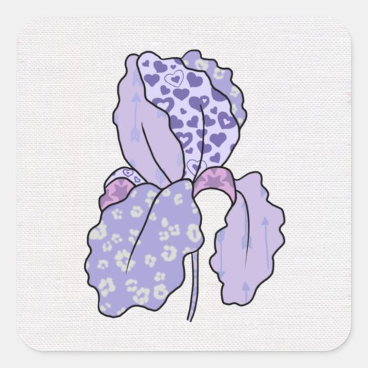 bunte Iris   Vierkante Sticker (Voorkant)
