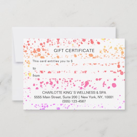 BUNTE KLECKSE BUSINESS  CERTIFICATE gift for you (Achterkant)