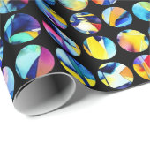 Bunte Kreise auf schwarzem Hintergrund Cadeaupapier (Rol Hoek)