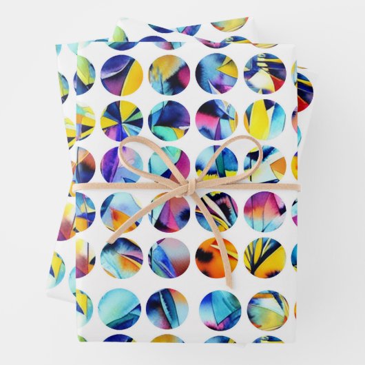 Bunte Kreise auf weißem Hintergrund Inpakpapier Vel (In situ)