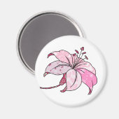 bunte Lilie Keramik Magneet (Voorkant / Achterkant)
