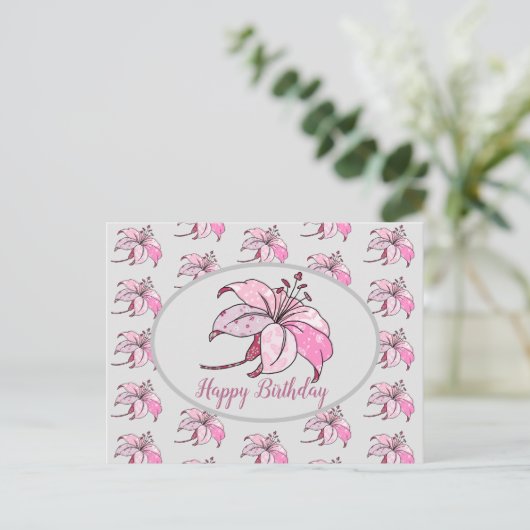 bunte Lilie Postkarte Briefkaart (Staand voorkant)