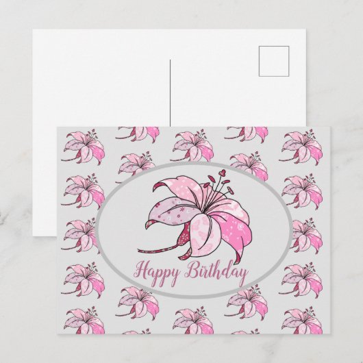 bunte Lilie Postkarte Briefkaart (Voorkant / Achterkant)