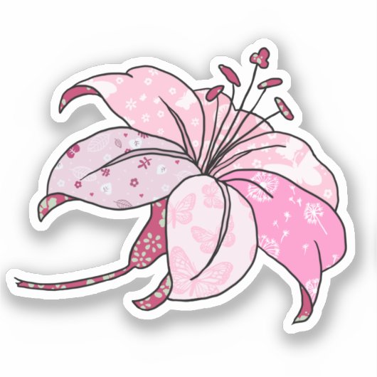 bunte Lilie  Sticker (Voorkant)