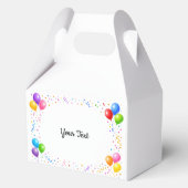 Bunte Party Ballons Konfetti Rahmen Design Bedankdoosjes (Voorkant)