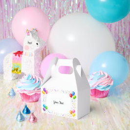 Bunte Party Ballons Konfetti Rahmen Design Bedankdoosjes