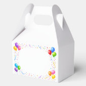 Bunte Party Ballons Konfetti Rahmen Design Bedankdoosjes (Achterkant)