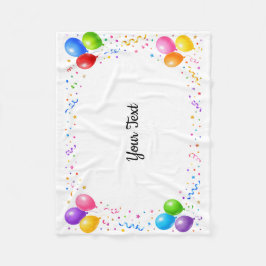 Bunte Party Ballons Konfetti Rahmen Design Fleece Deken