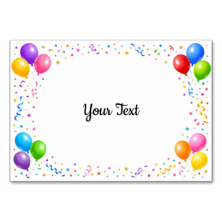 Bunte Party Ballons Konfetti Rahmen Design Kaart