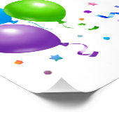 Bunte Party Ballons Konfetti Rahmen Design Perfect Poster (Hoek)