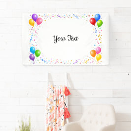 Bunte Party Ballons Konfetti Rahmen Design Spandoek
