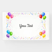 Bunte Party Ballons Konfetti Rahmen Design Spandoek (Horizontaal)