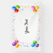 Bunte Party Ballons Konfetti Rahmen Design Spandoek (Verticaal)