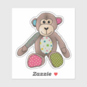 Bunte Plüschtiere Aufkleber Sticker (Vel)