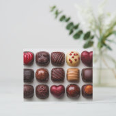 Bunte Pralinen aus Schokolade Valentinstag Briefkaart (Staand voorkant)