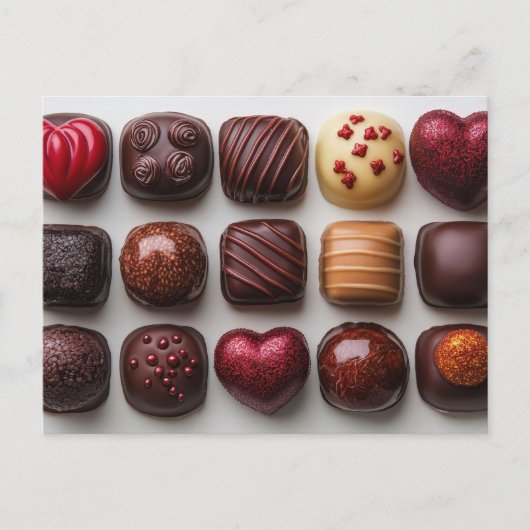 Bunte Pralinen aus Schokolade Valentinstag Briefkaart (Voorkant)