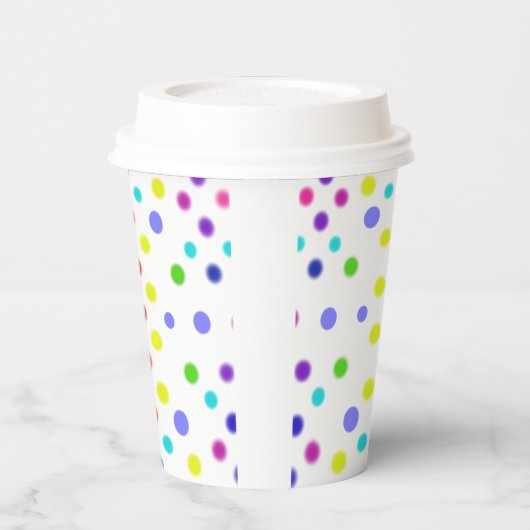 Bunte Punkte  Papieren Bekers (Links)
