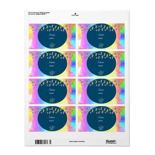 bunte Schmetterlinge Etiket (Full Sheet)