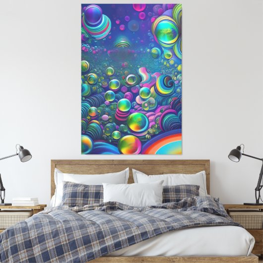 Bunte Seifenblasen Canvas Afdruk (Insitu (Slaapkamer))
