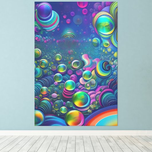 Bunte Seifenblasen Canvas Afdruk (Insitu (Houten vloer))