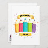 Bunte Stifte mit Sternchen - Schulkind 2025 | Kaart (Voorkant / Achterkant)