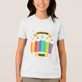 Bunte Stifte mit Sternchen - Schulkind 2026 Tri-Blend Shirt (Voorkant)