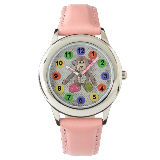 bunte Zahlen mit Affe Horloge (Voorkant)