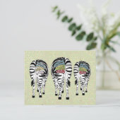 bunte Zebras Briefkaart (Staand voorkant)