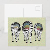 bunte Zebras Briefkaart (Voorkant / Achterkant)