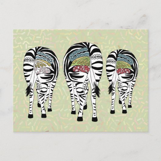 bunte Zebras Briefkaart (Voorkant)
