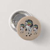 bunte Zebras Ronde Button 3,2 Cm (Voorkant /achterkant)
