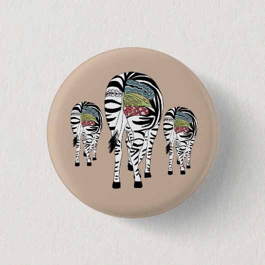 bunte Zebras Ronde Button 3,2 Cm (Voorkant)