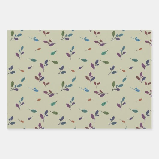 Bunte Zweige/Blätter Inpakpapier Vel (Voorkant 2)