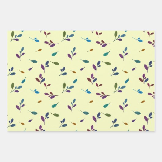 Bunte Zweige/Blätter Inpakpapier Vel (Voorkant)