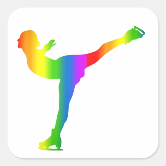 Bunter Eiskunstlauf Regenbogen Sticker (Voorkant)