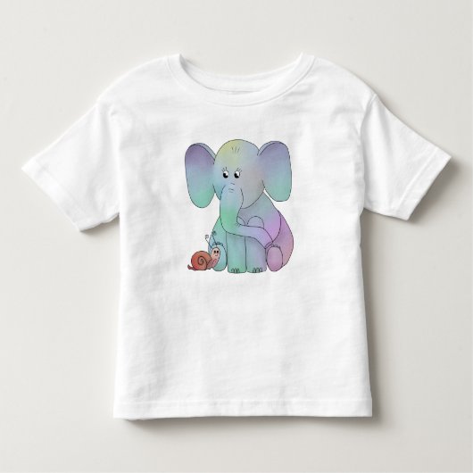 Bunter Elefant mit Schnecke Kinder Shirts (Voorkant)
