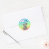 Bunter Elefant   Ronde Sticker (Envelop)