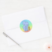 Bunter Elefant Runder Aufkleber Ronde Sticker (Envelop)