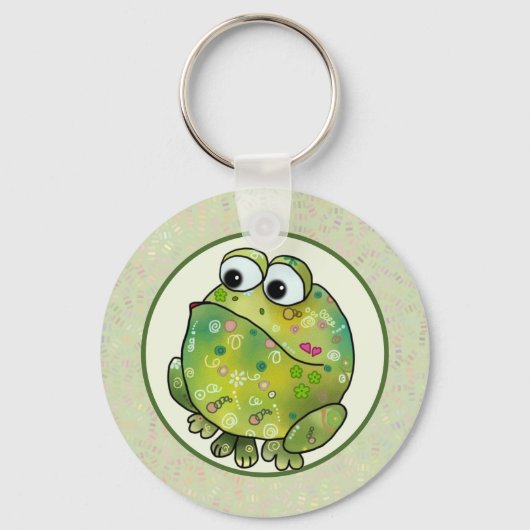 Bunter Frosch Postkarte Sleutelhanger (Voorkant)