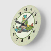 Bunter Frosch Runde Wanduhr Ronde Klok (Hoek)