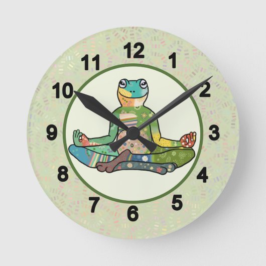 Bunter Frosch Runde Wanduhr Ronde Klok (Voorkant)